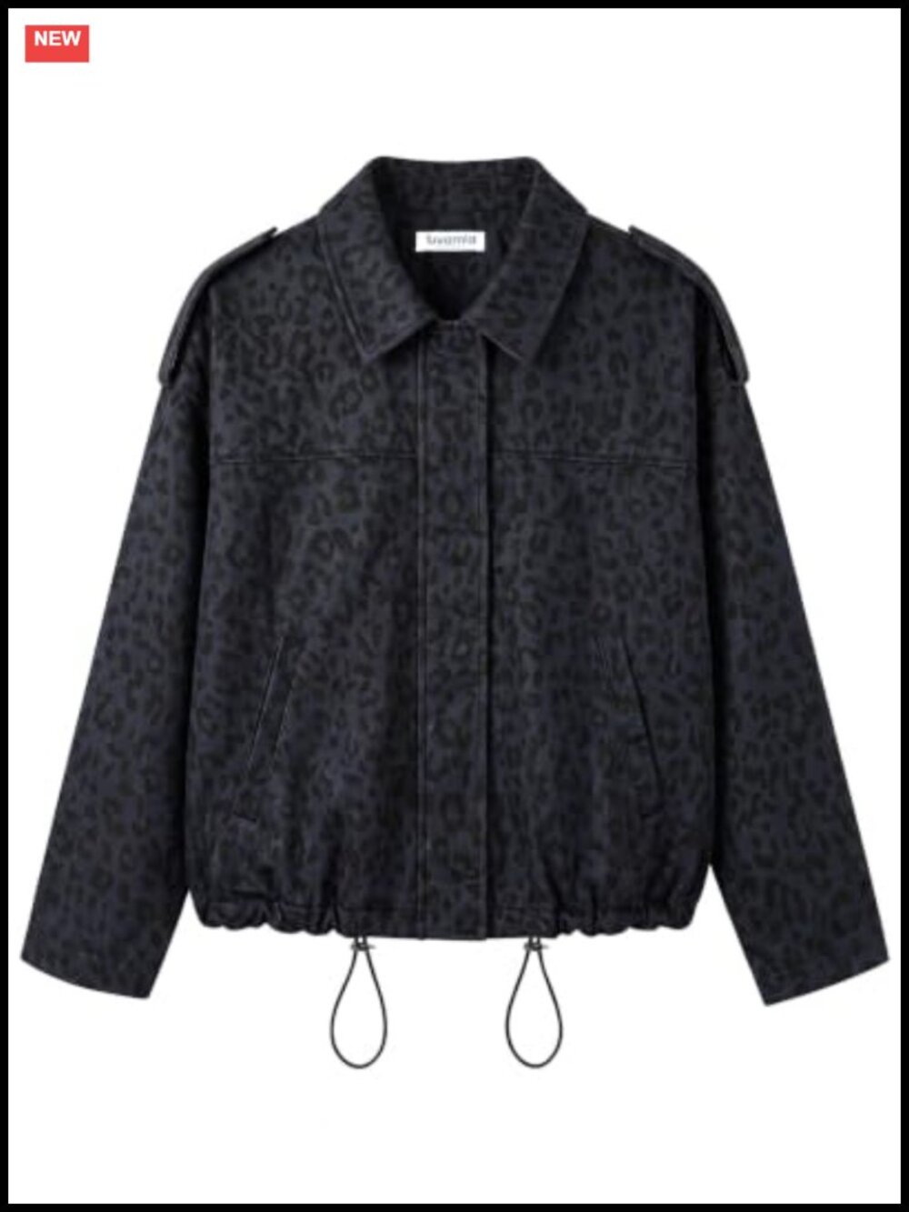 Faux Suede Leopard Print Zip Up Bomber Jacket Loose Fit